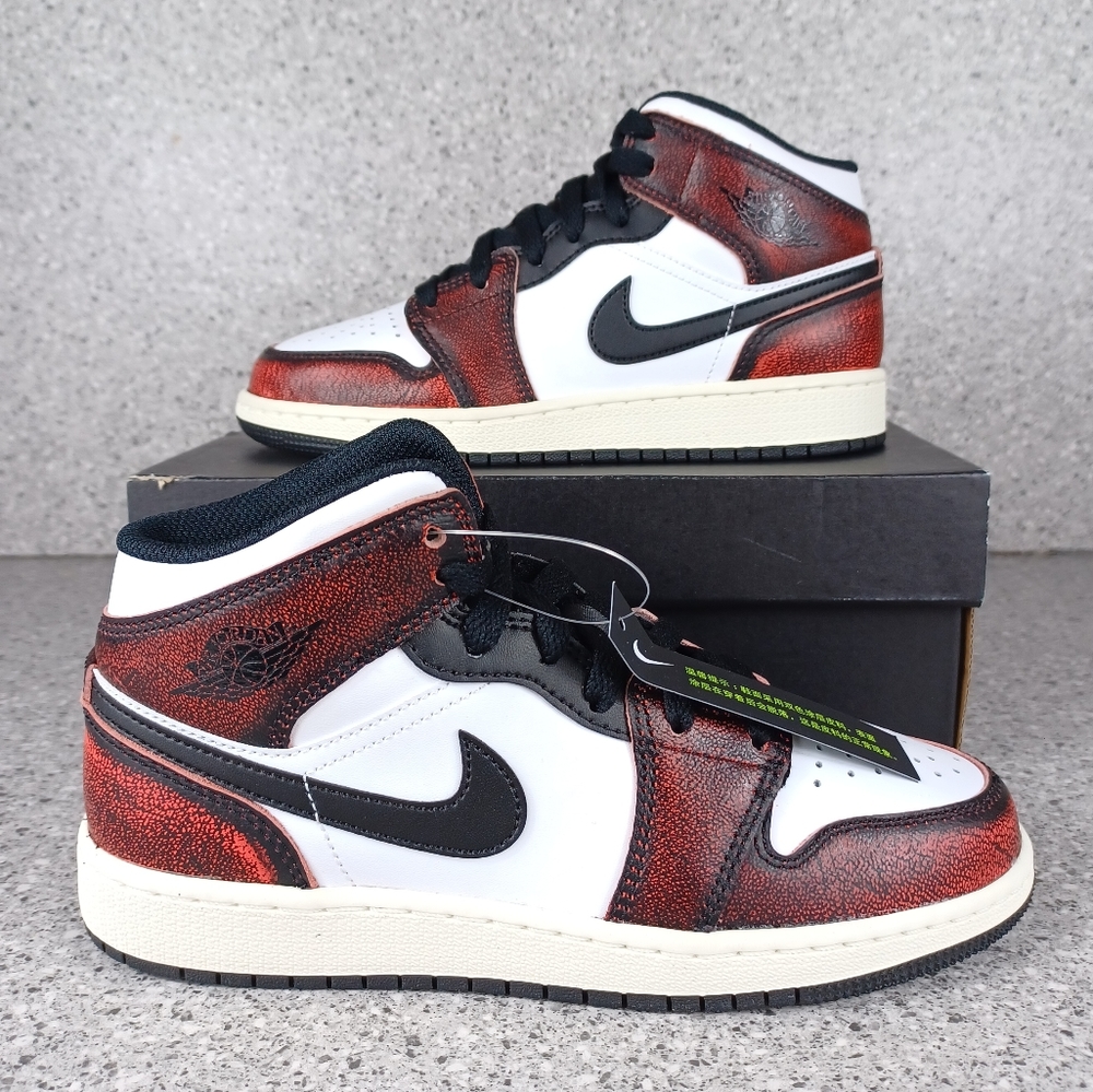 Nike Air Jordan 1 Mid Wear Away Chicago Sneakers - Size 4Y Shoes